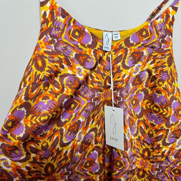 Joie NWT Orange Purple Abstract Adjustable Strap Tank Top Size M - Picture 7 of 7